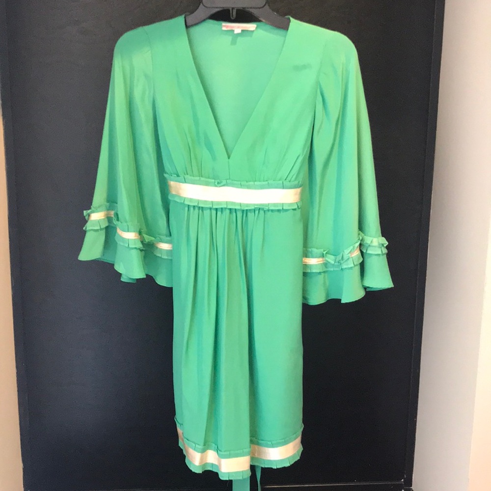 Betsey Johnson green silk dress